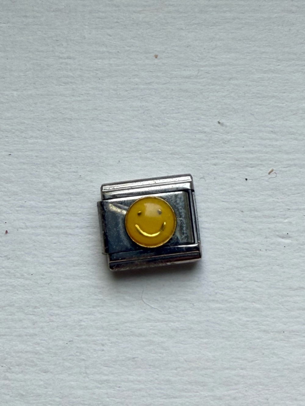 Italian Charm Link with Yellow Smiley Face